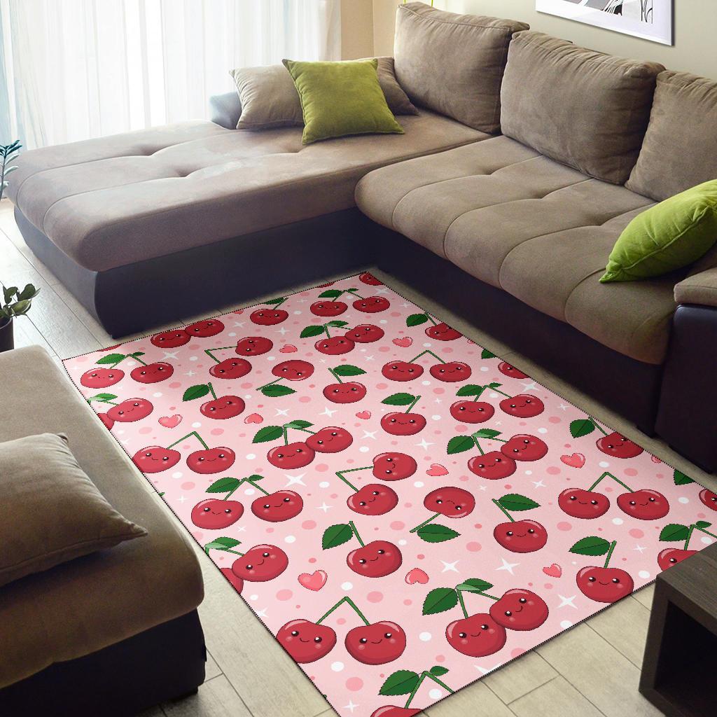 Cherry Print Pattern Floor Mat-grizzshop