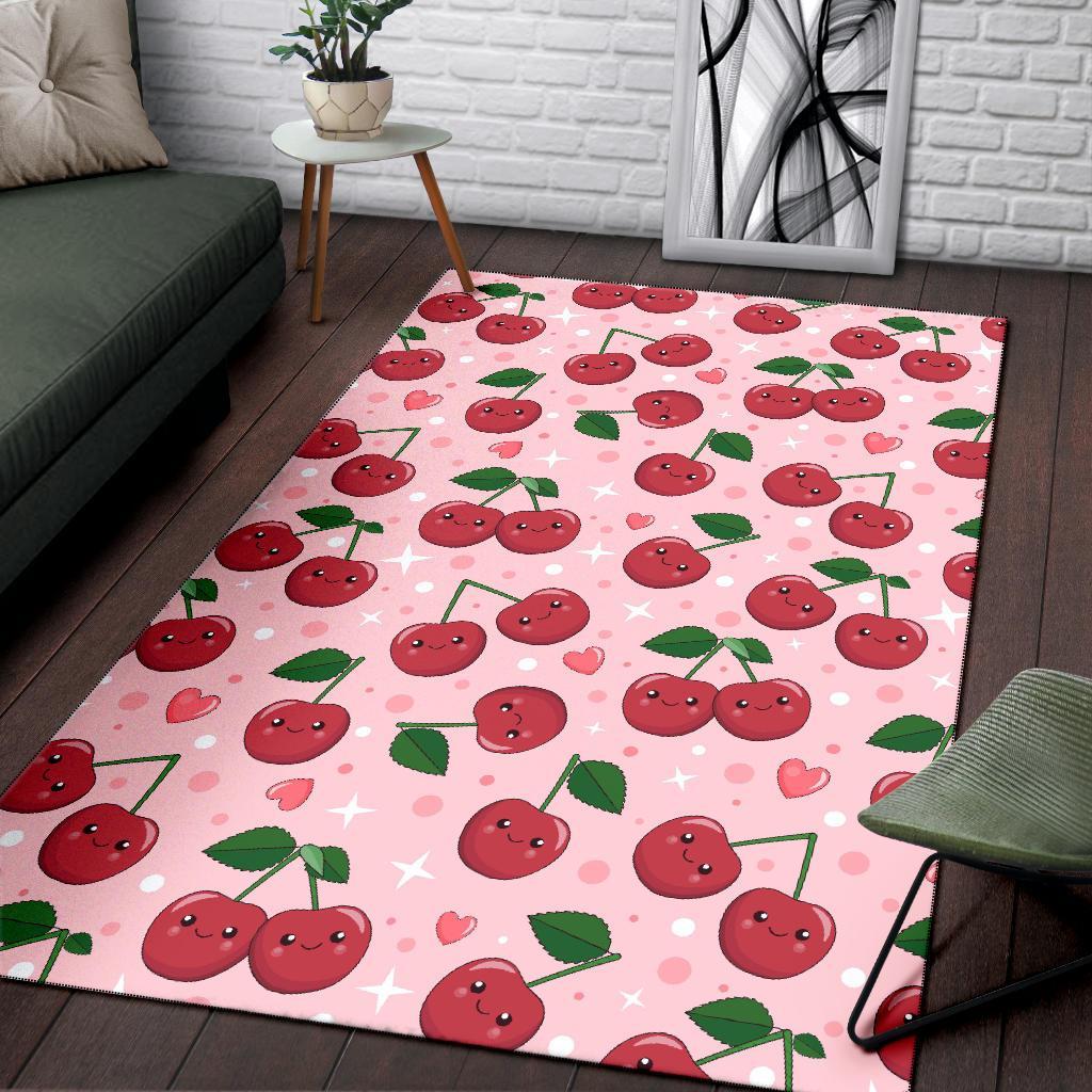 Cherry Print Pattern Floor Mat-grizzshop