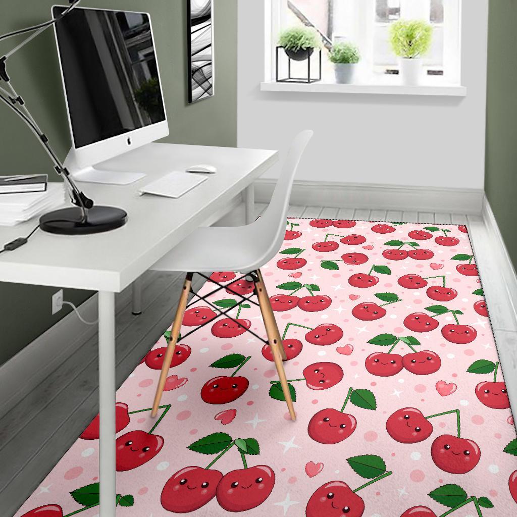 Cherry Print Pattern Floor Mat-grizzshop