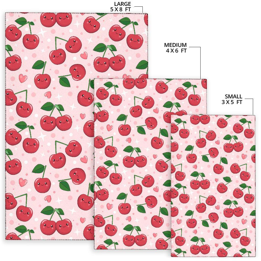 Cherry Print Pattern Floor Mat-grizzshop