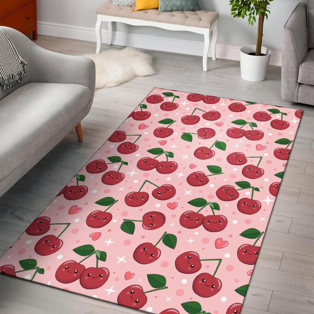 Cherry Print Pattern Floor Mat-grizzshop
