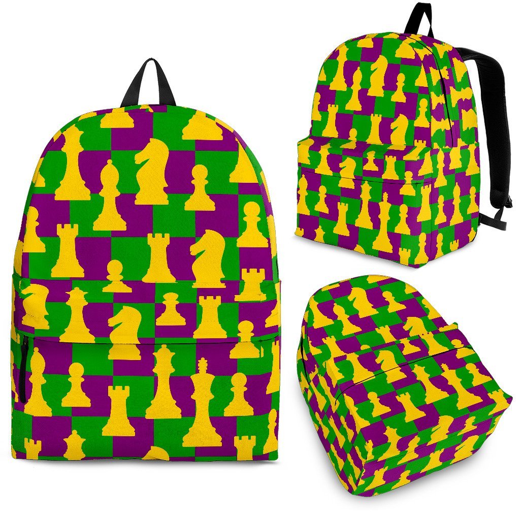 Chess Color Pattern Print Backpack-grizzshop