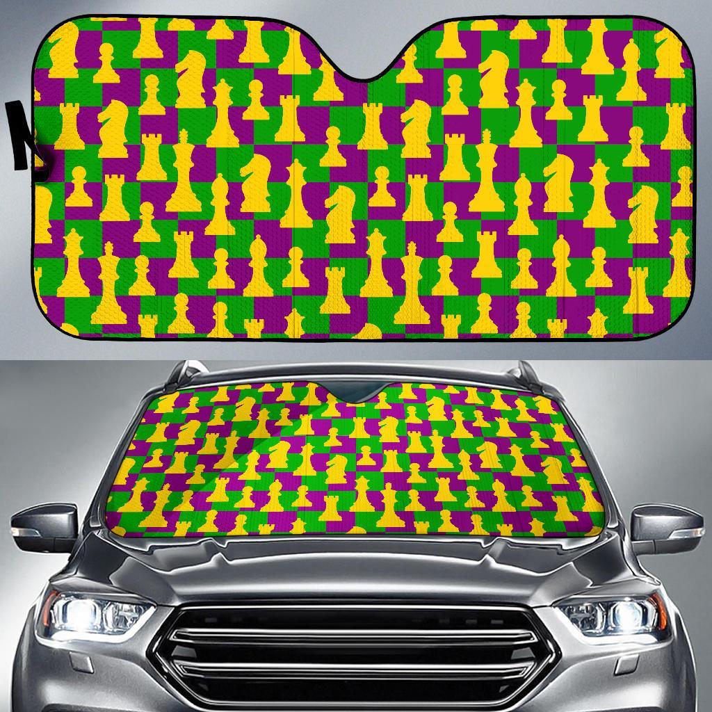Chess Color Pattern Print Car Sun Shade-grizzshop
