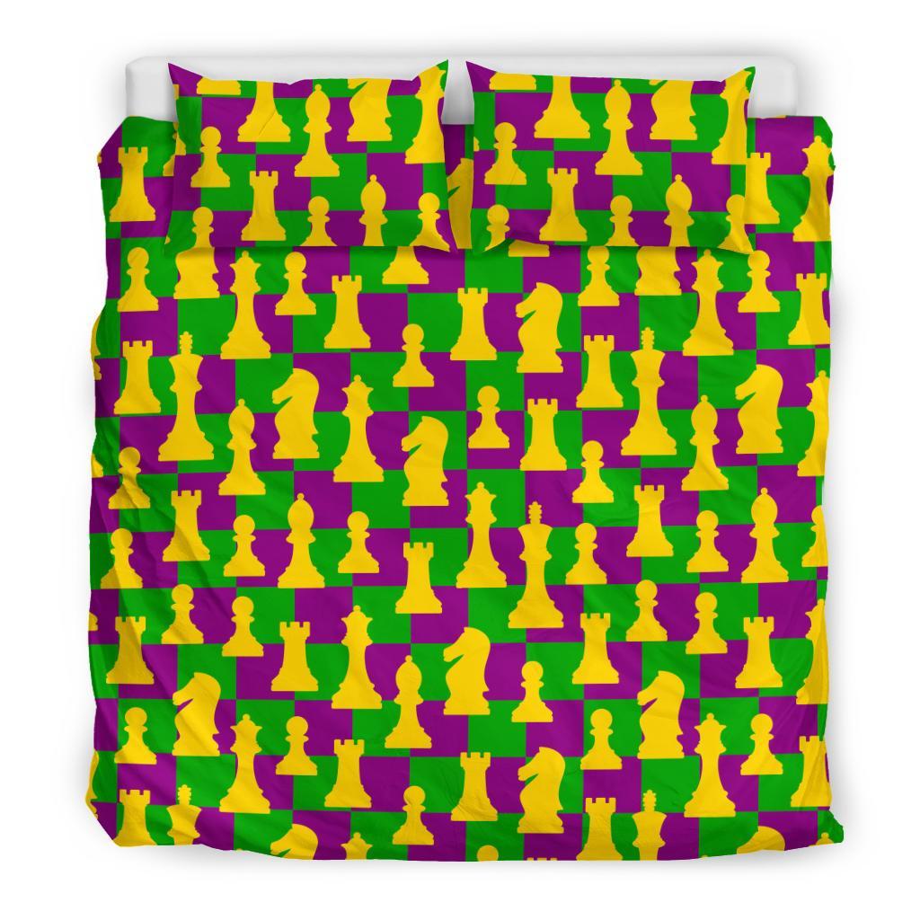 Chess Color Pattern Print Duvet Cover Bedding Set-grizzshop