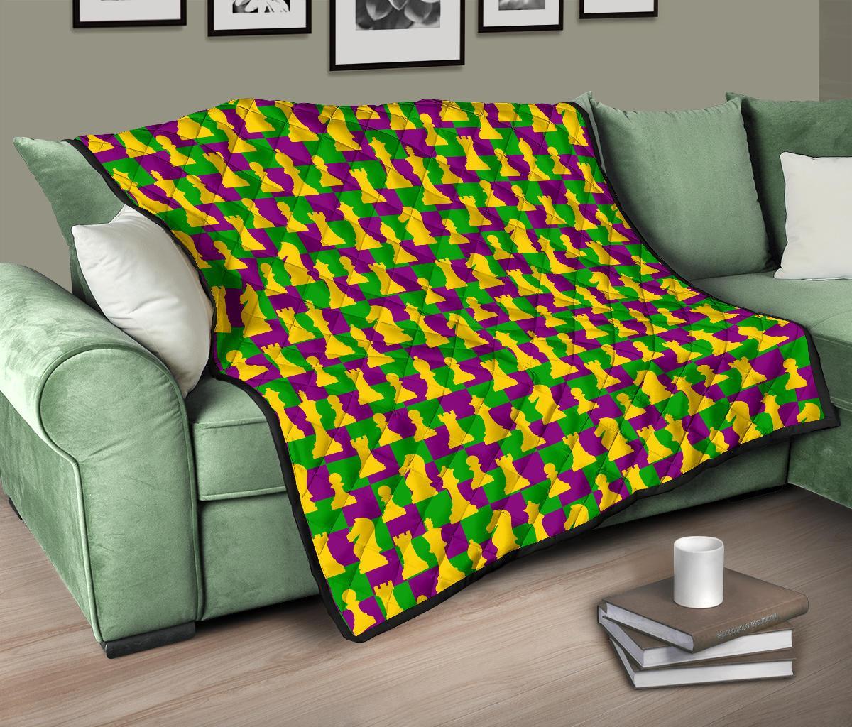 Chess Color Pattern Print Quilt-grizzshop