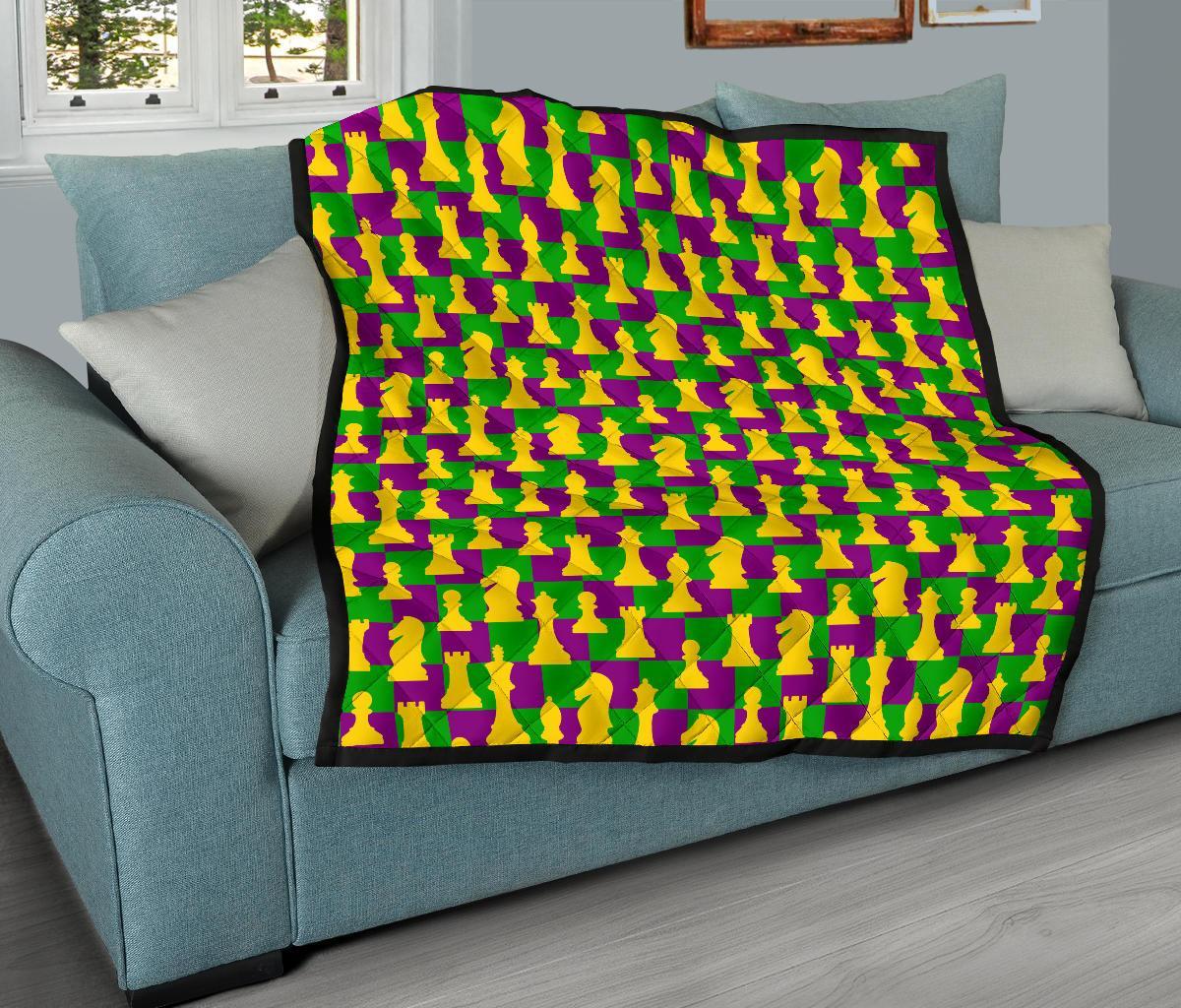 Chess Color Pattern Print Quilt-grizzshop