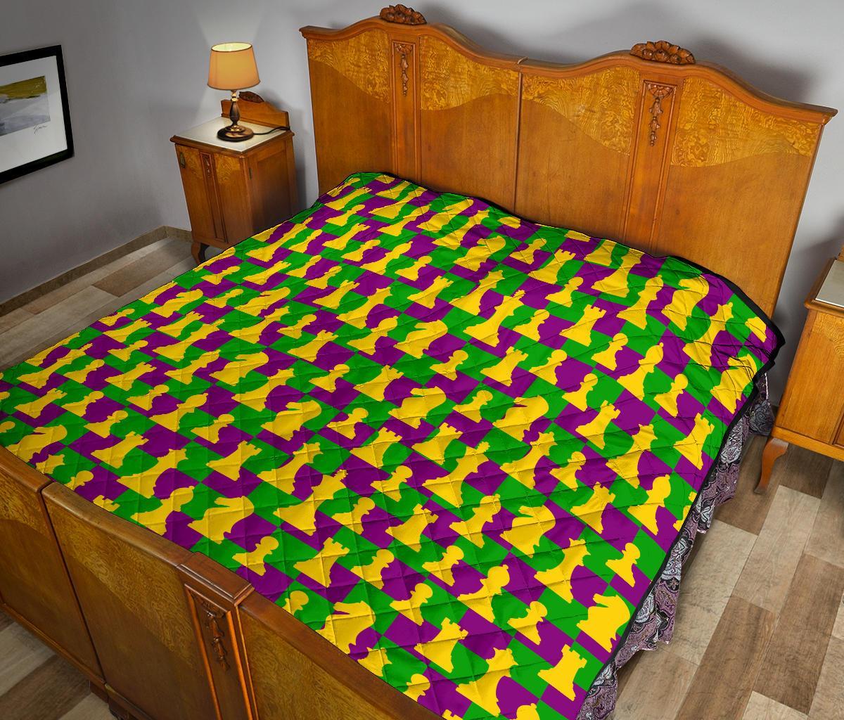 Chess Color Pattern Print Quilt-grizzshop
