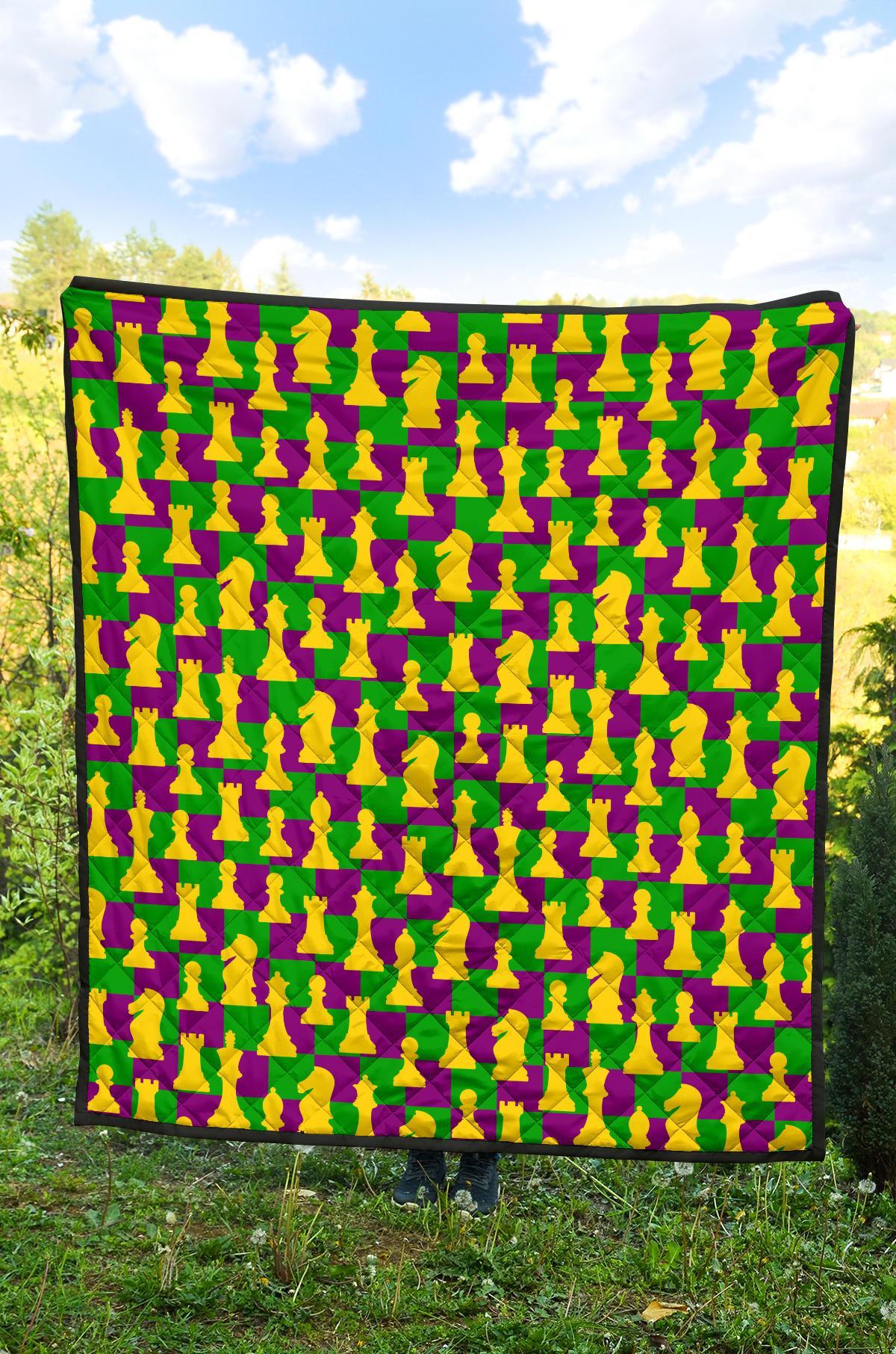 Chess Color Pattern Print Quilt-grizzshop