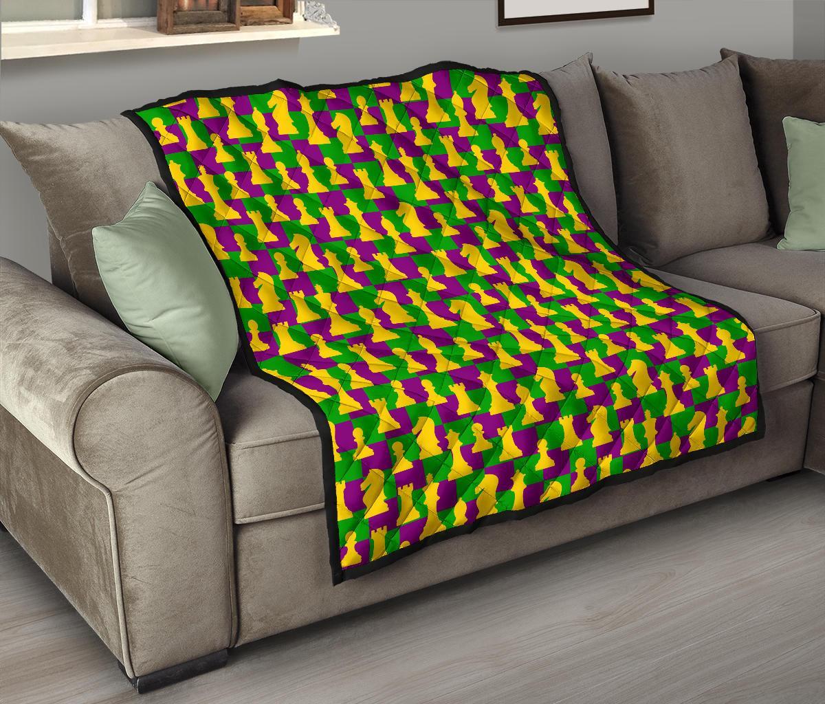 Chess Color Pattern Print Quilt-grizzshop