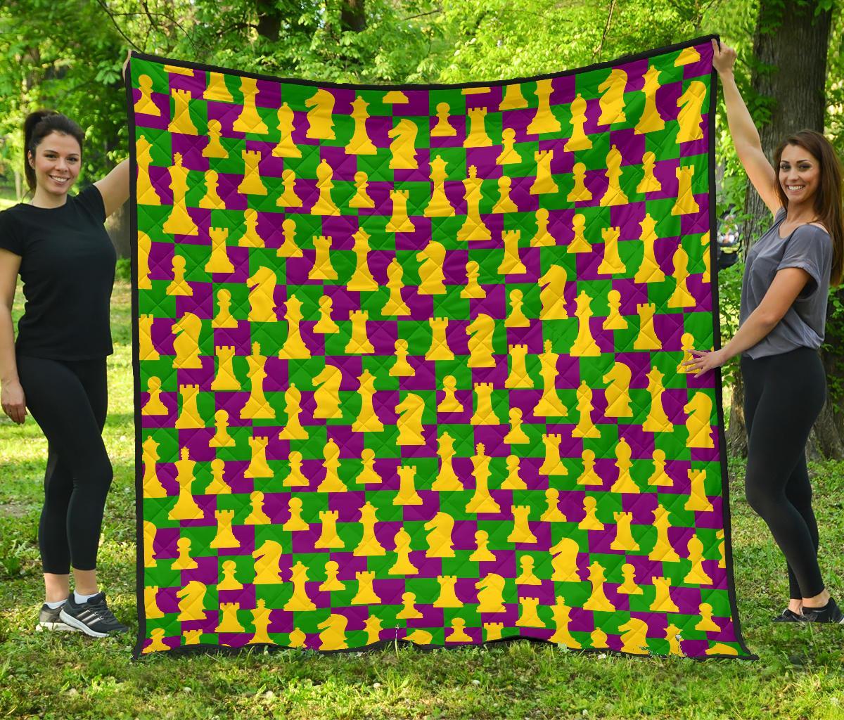 Chess Color Pattern Print Quilt-grizzshop