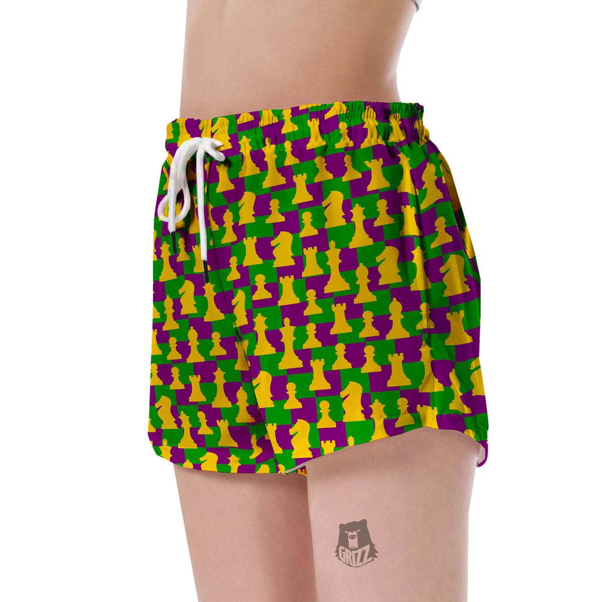 Chess Color Pattern Print Women's Shorts-grizzshop
