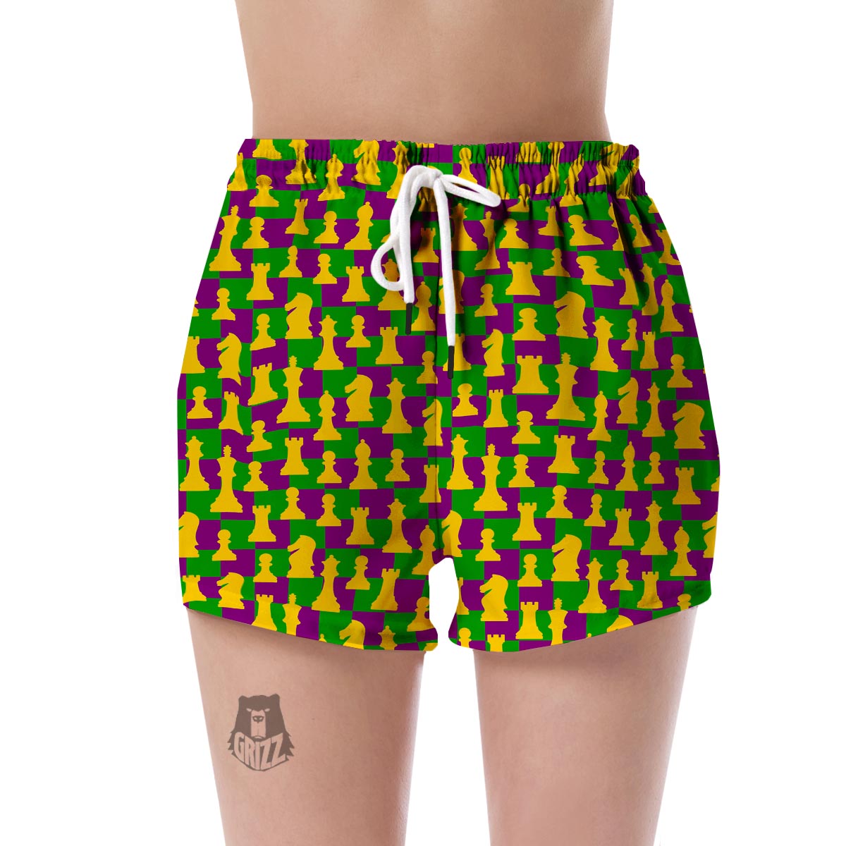 Chess Color Pattern Print Women's Shorts-grizzshop