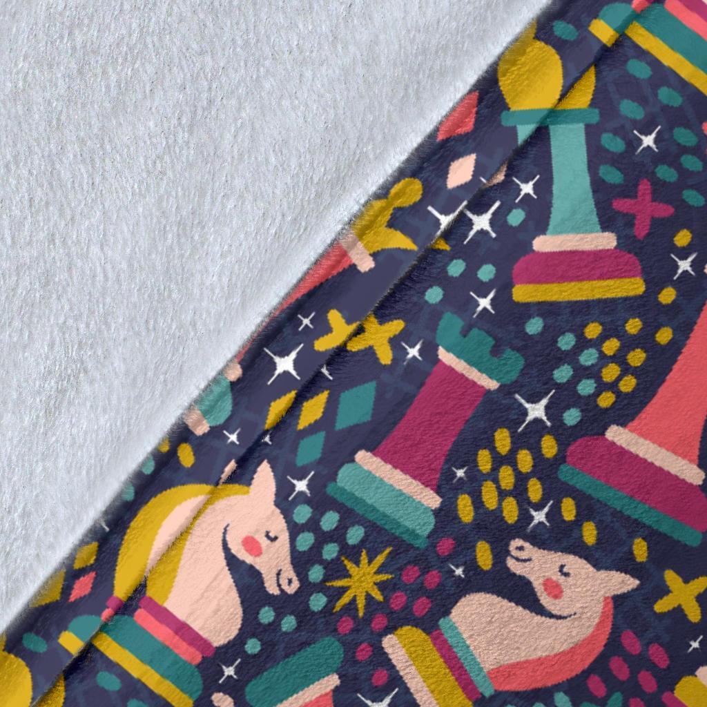 Chess Colorful Pattern Print Blanket-grizzshop