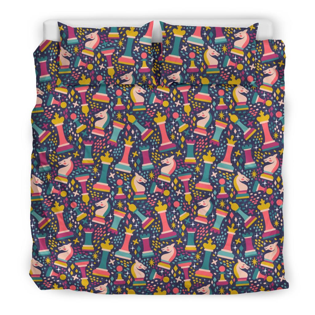 Chess Colorful Pattern Print Duvet Cover Bedding Set-grizzshop