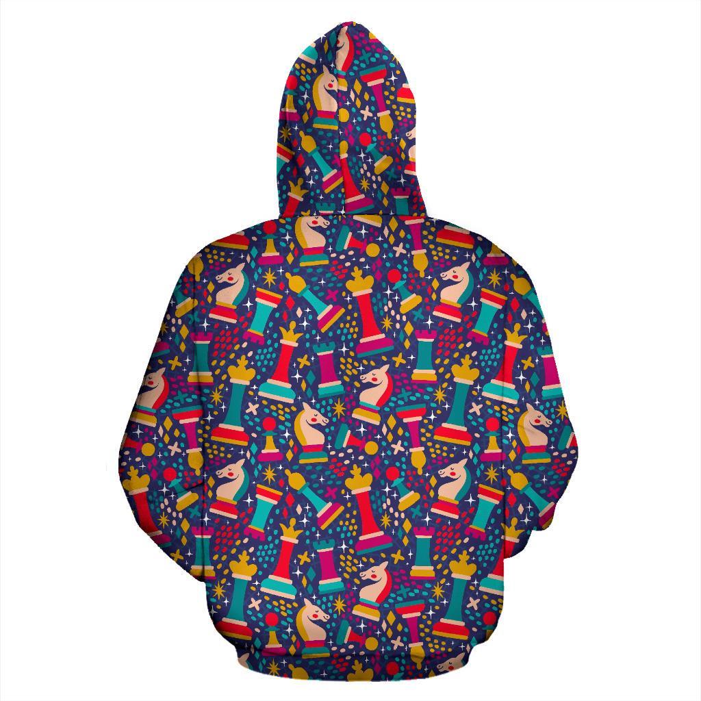 Chess Colorful Pattern Print Men Women Pullover Hoodie-grizzshop
