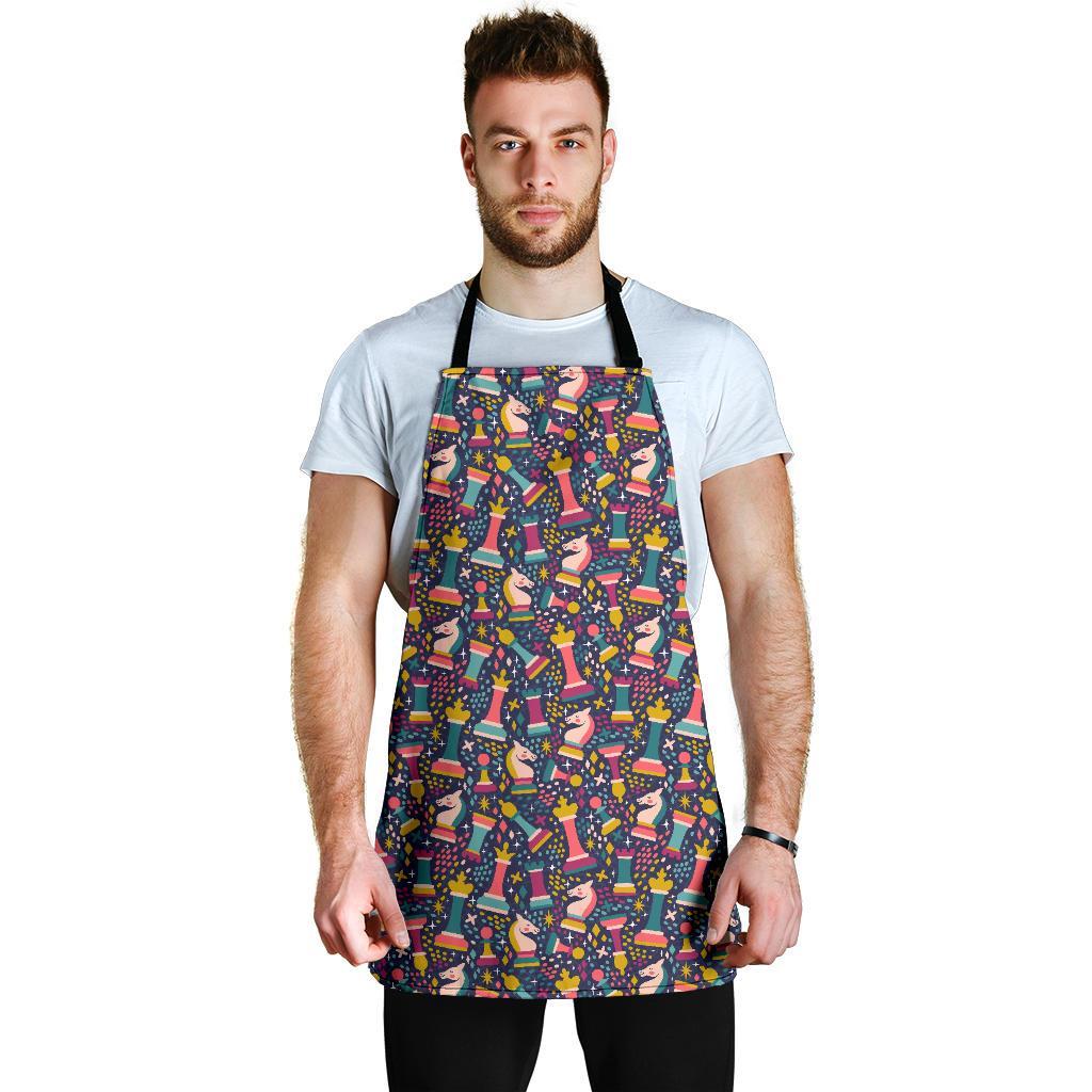 Chess Colorful Pattern Print Men's Apron-grizzshop