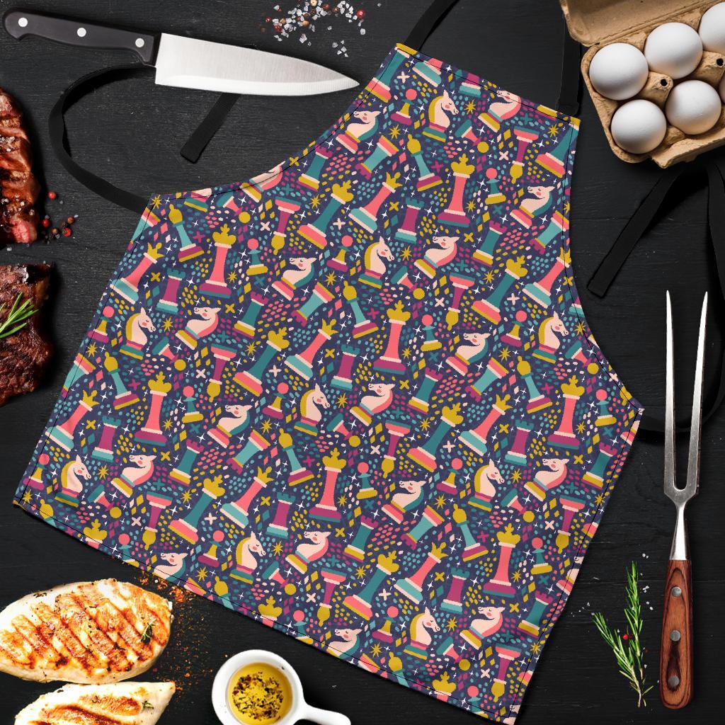 Chess Colorful Pattern Print Men's Apron-grizzshop