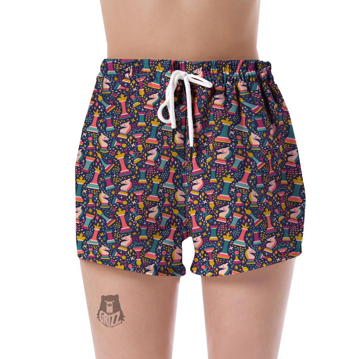 Chess Colorful Pattern Print Women's Shorts-grizzshop