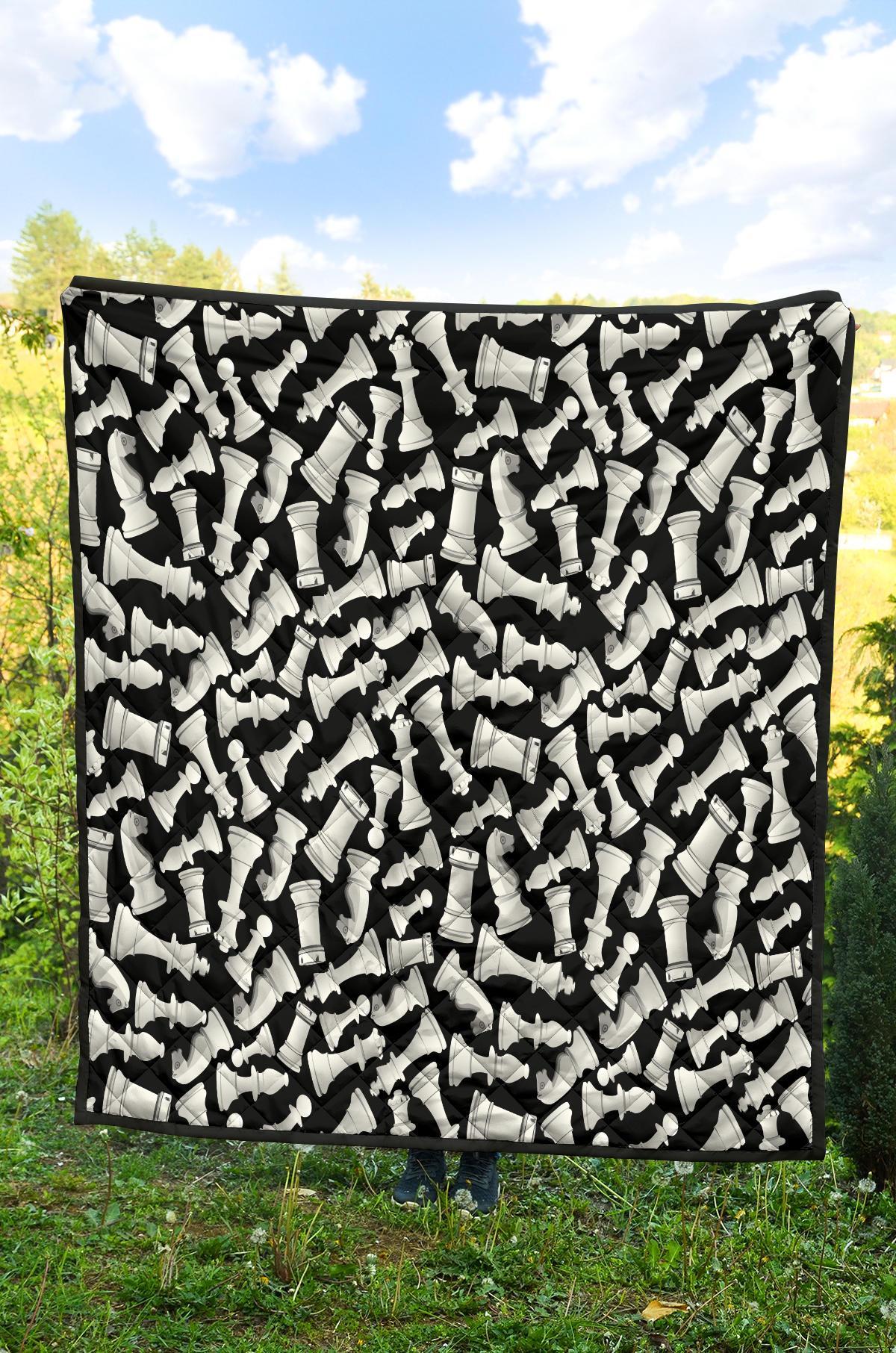 Chess Pattern Print Quilt-grizzshop