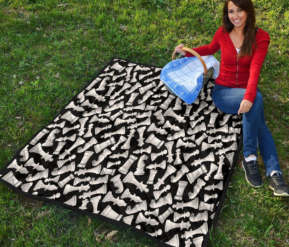 Chess Pattern Print Quilt-grizzshop