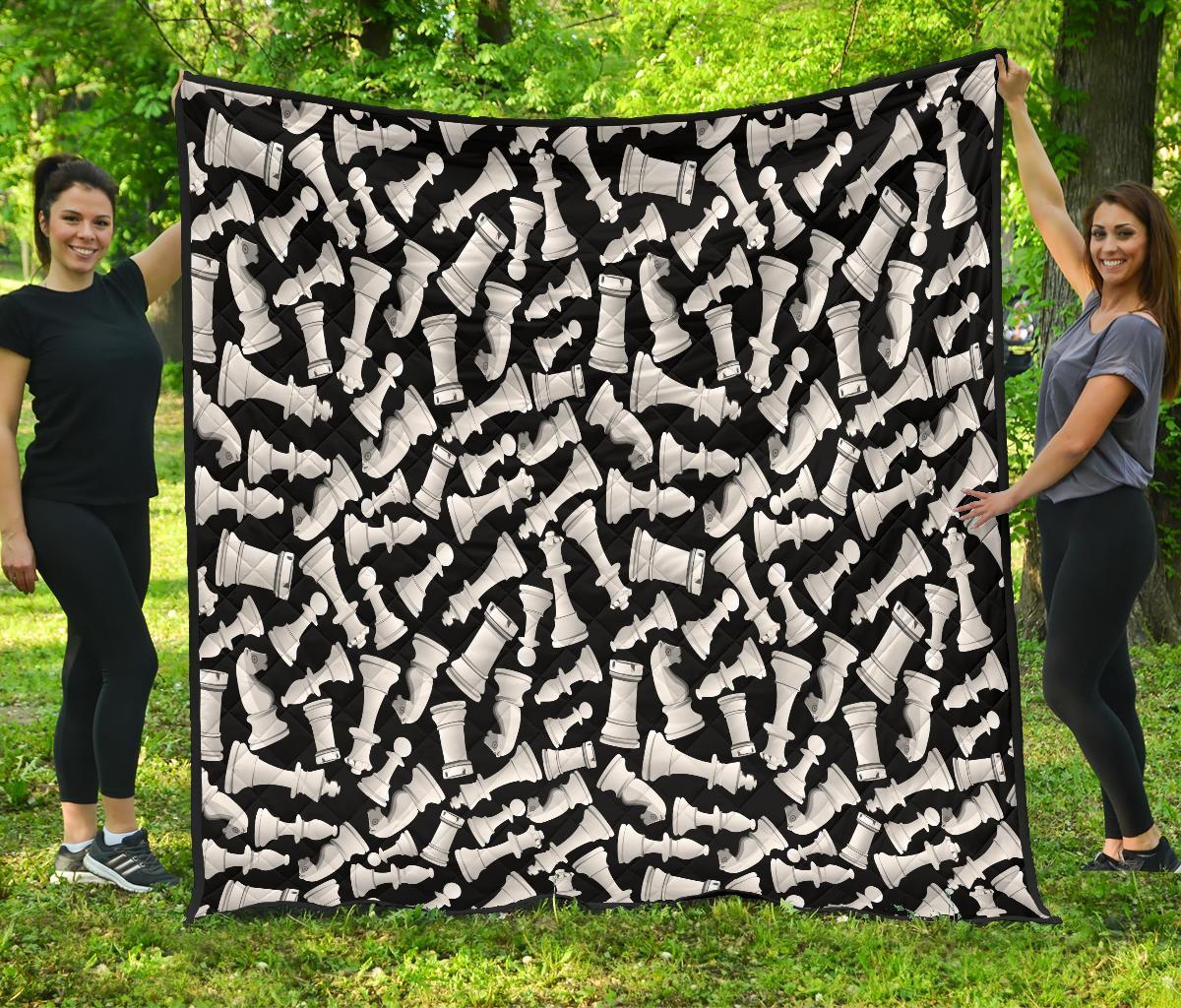 Chess Pattern Print Quilt-grizzshop