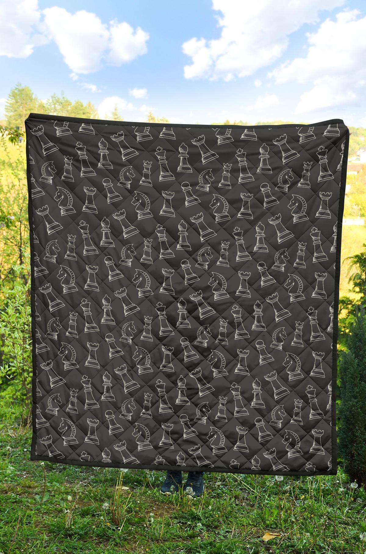 Chess Print Pattern Quilt-grizzshop