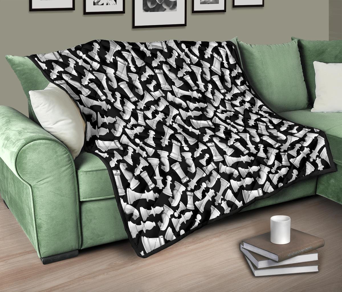 Chess Pattern Print Quilt-grizzshop