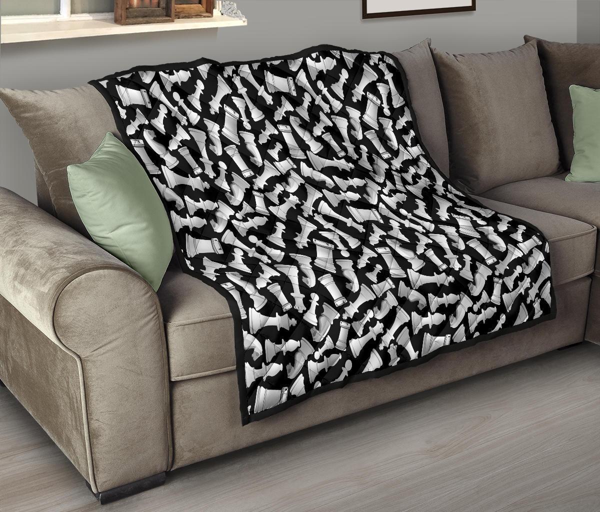 Chess Pattern Print Quilt-grizzshop