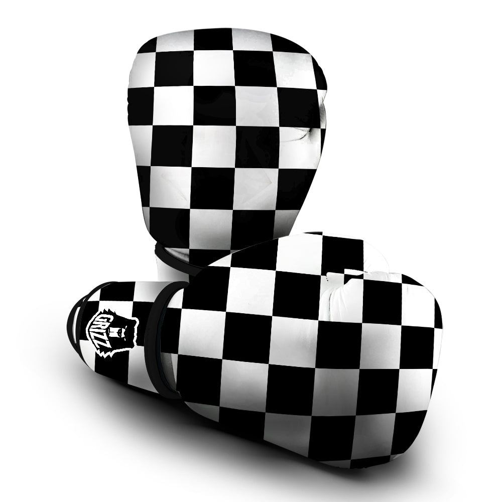 Chessboard Sphere Print Boxing Gloves-grizzshop