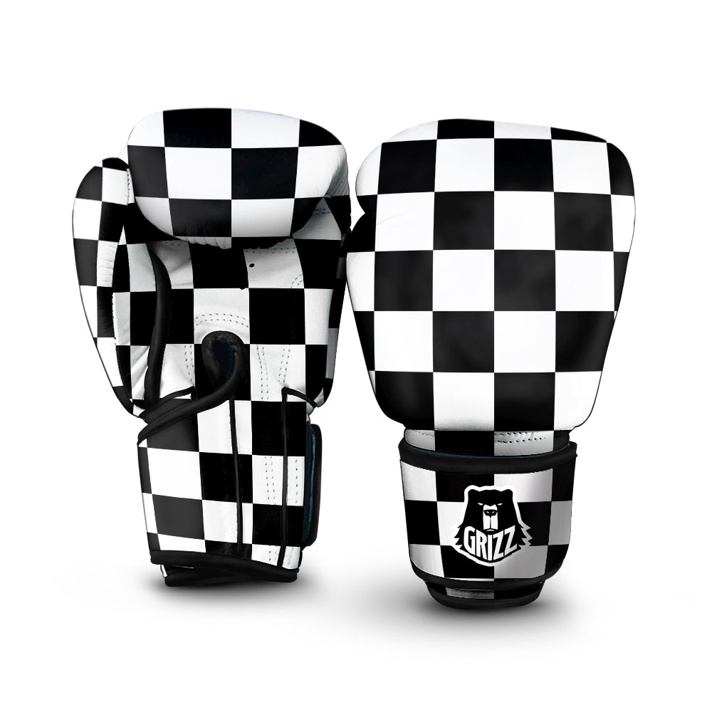 Chessboard Sphere Print Boxing Gloves-grizzshop