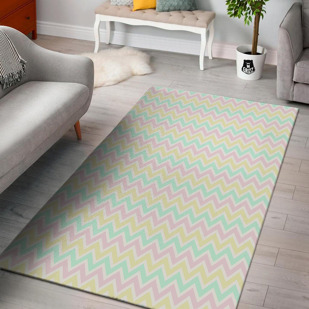 Chevron Pastel Print Pattern Floor Mat-grizzshop