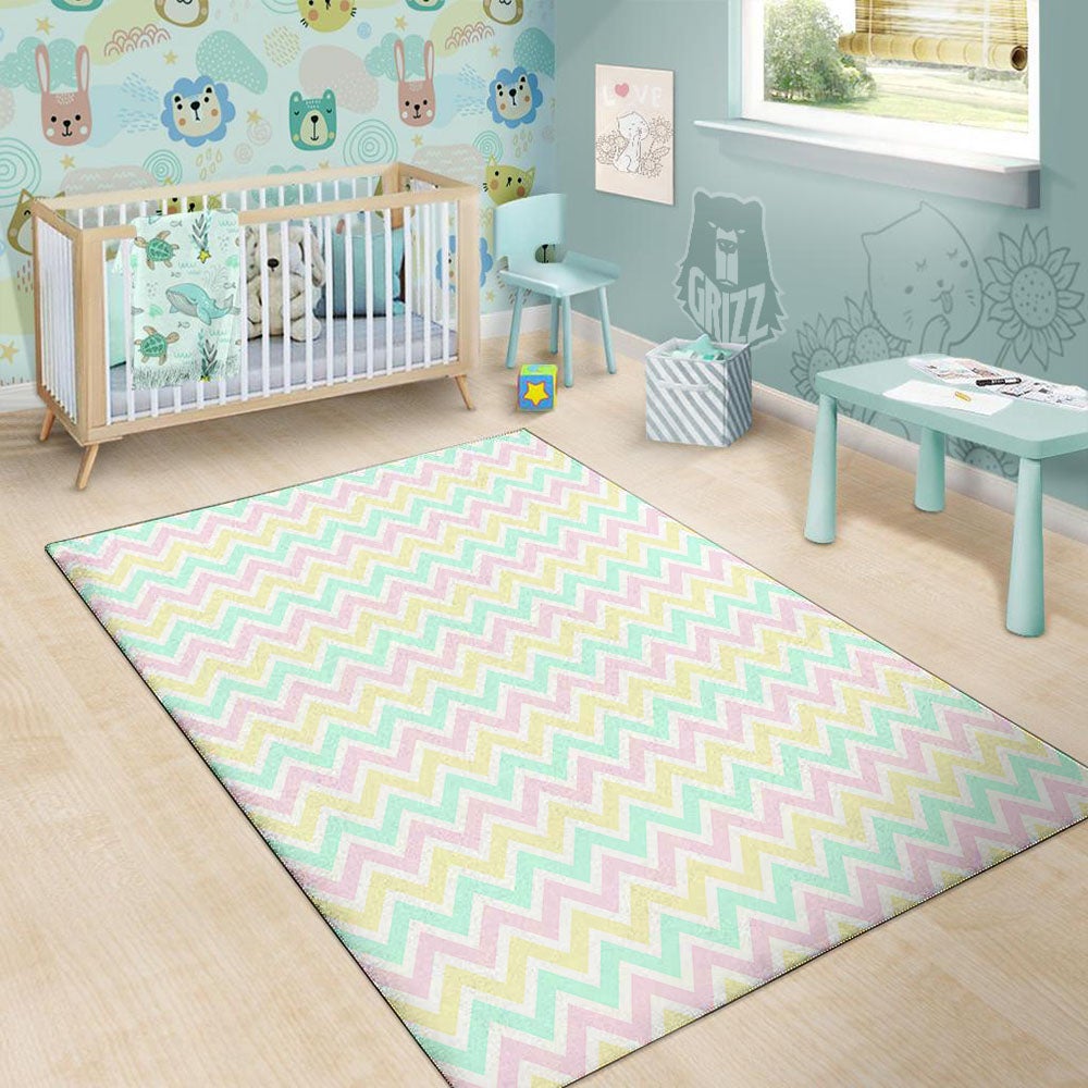Chevron Pastel Print Pattern Floor Mat-grizzshop