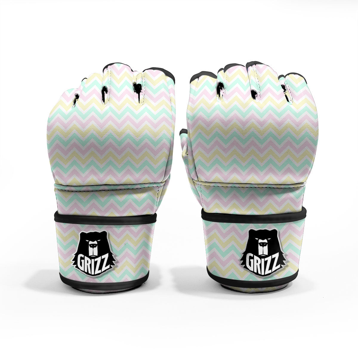 Chevron Pastel Print Pattern MMA Gloves-grizzshop