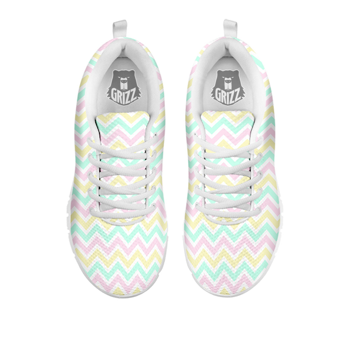 Chevron Pastel Print Pattern White Sneaker-grizzshop