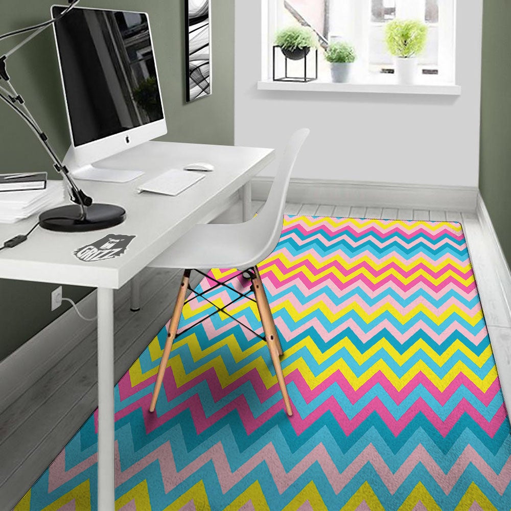 Chevron Rainbow Print Pattern Floor Mat-grizzshop