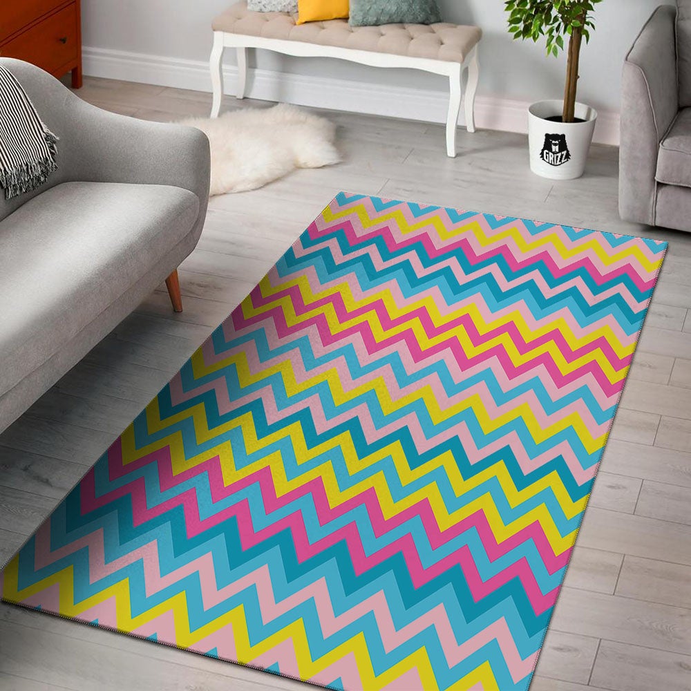 Chevron Rainbow Print Pattern Floor Mat-grizzshop