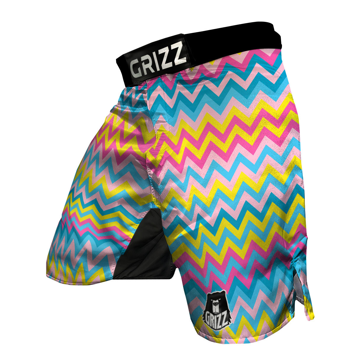 Chevron Rainbow Print Pattern MMA Shorts-grizzshop