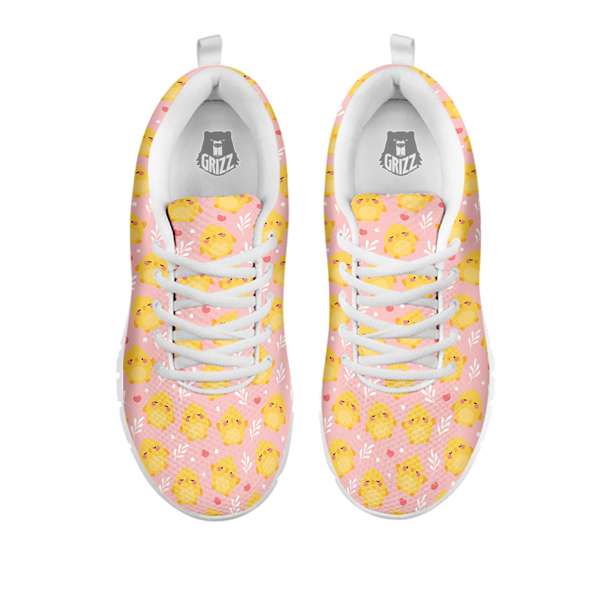 Chicken Cute Print Pattern White Sneaker-grizzshop