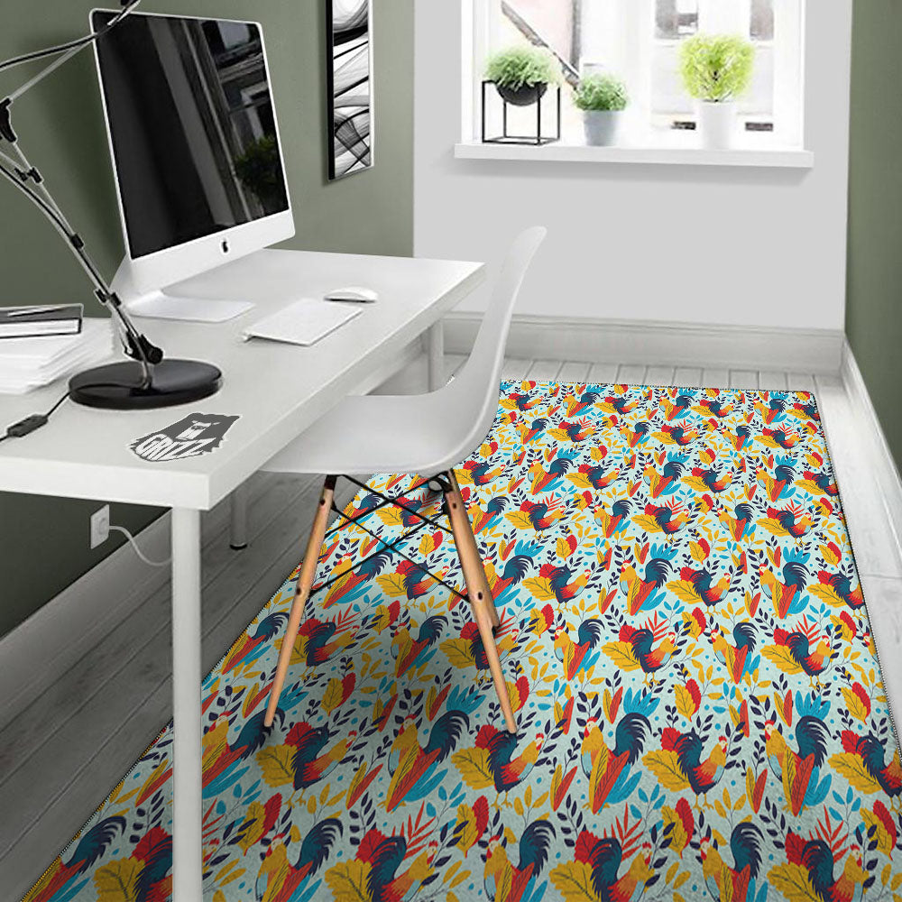 Chicken Exotic Print Pattern Floor Mat-grizzshop