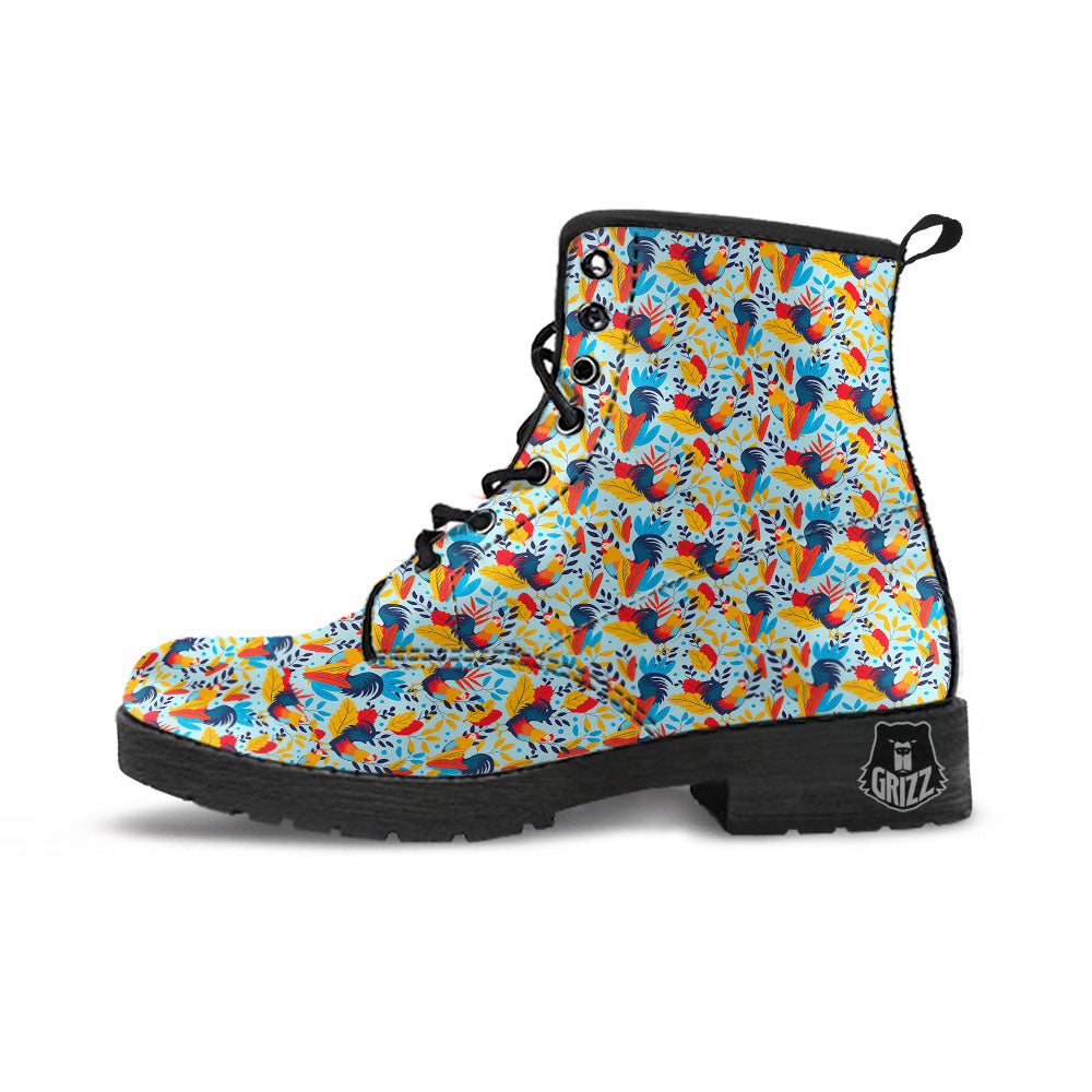 Chicken Exotic Print Pattern Leather Boots-grizzshop