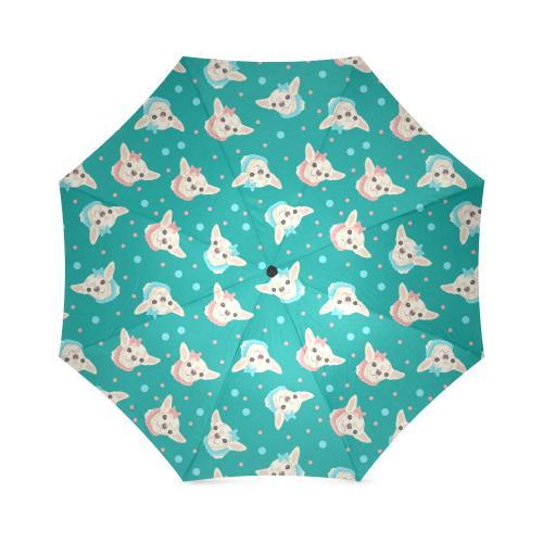 Chihuahua Dot Pattern Print Foldable Umbrella-grizzshop