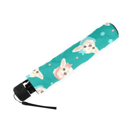 Chihuahua Dot Pattern Print Foldable Umbrella-grizzshop