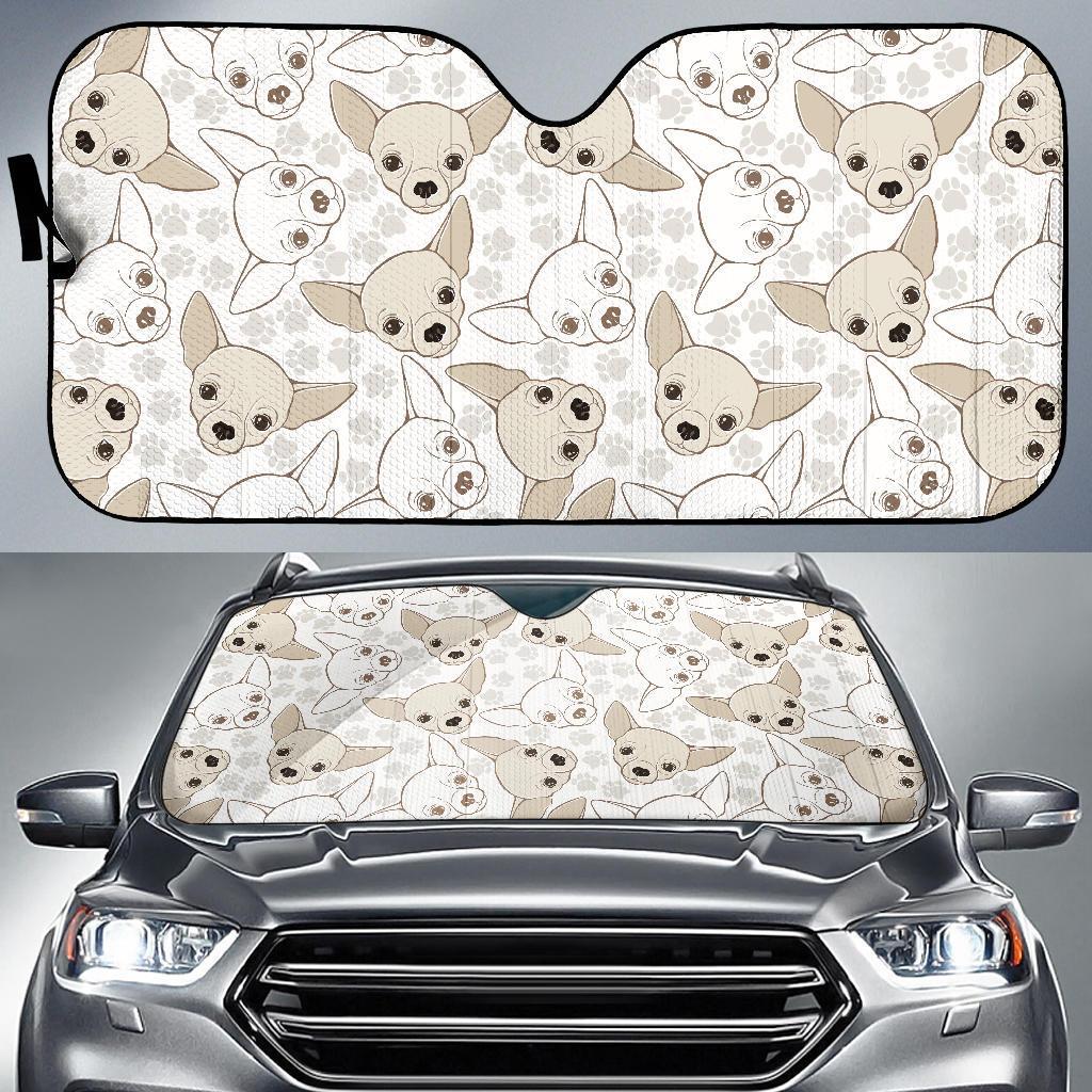 Chihuahua Pattern Print Car Sun Shade-grizzshop