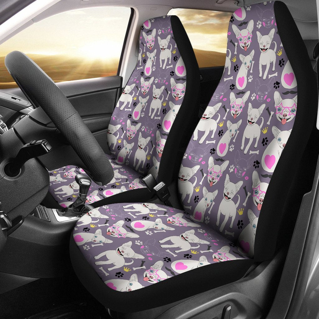 Chihuahua Print Pattern Universal Fit Car Seat Cover-grizzshop