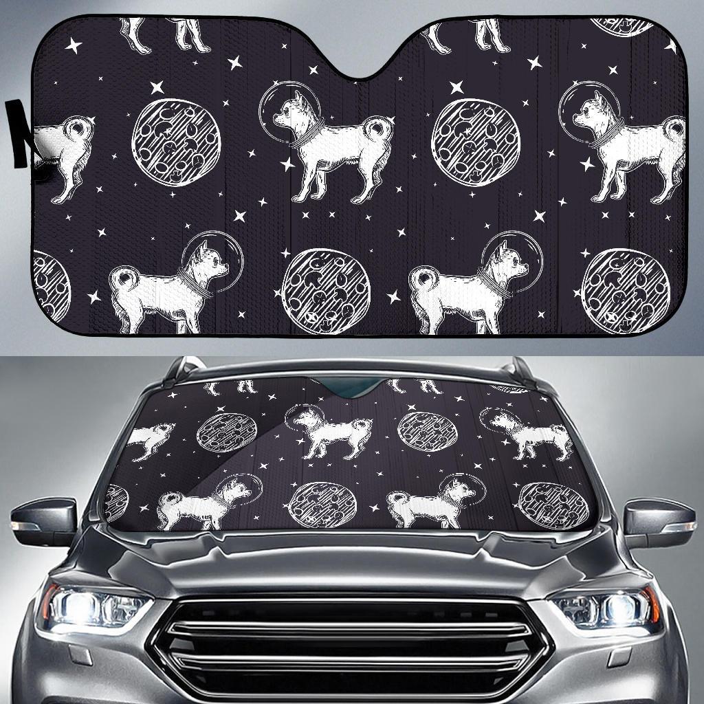 Chihuahua Space Pattern Print Car Sun Shade-grizzshop