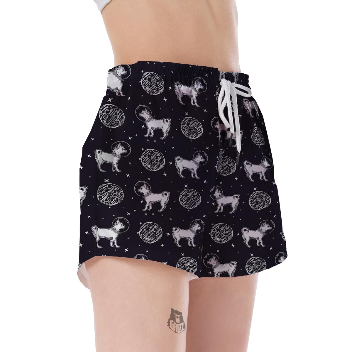 Chihuahua Space Pattern Print Women's Shorts-grizzshop