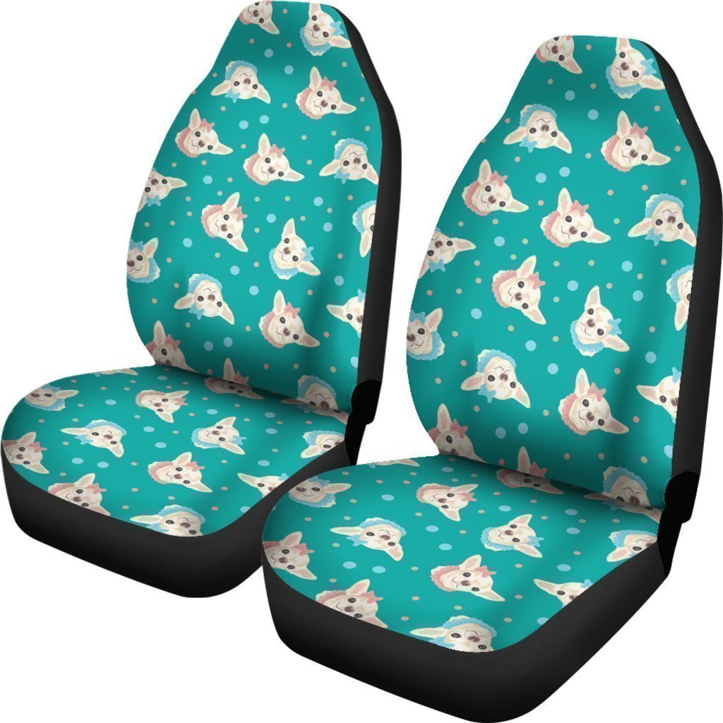Chihuahua Dot Pattern Print Universal Fit Car Seat Cover-grizzshop