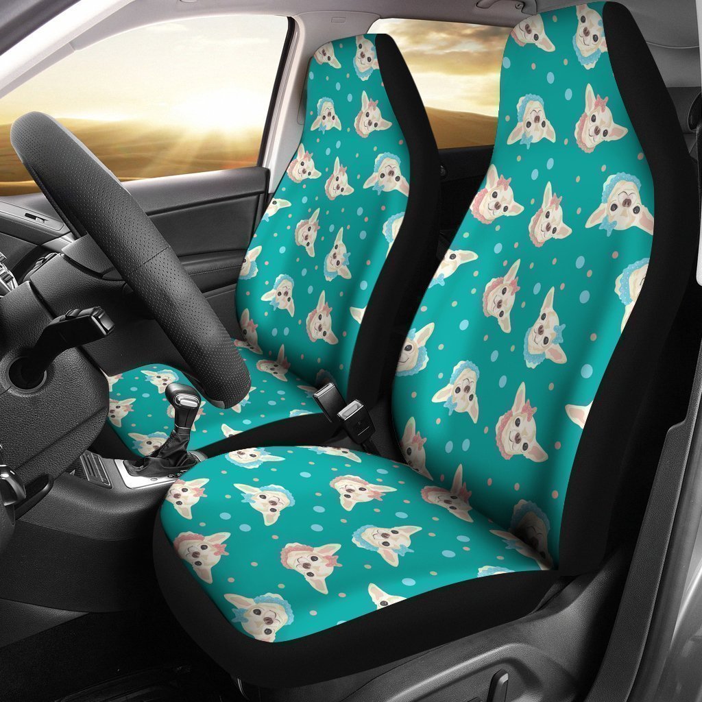 Chihuahua Dot Pattern Print Universal Fit Car Seat Cover-grizzshop
