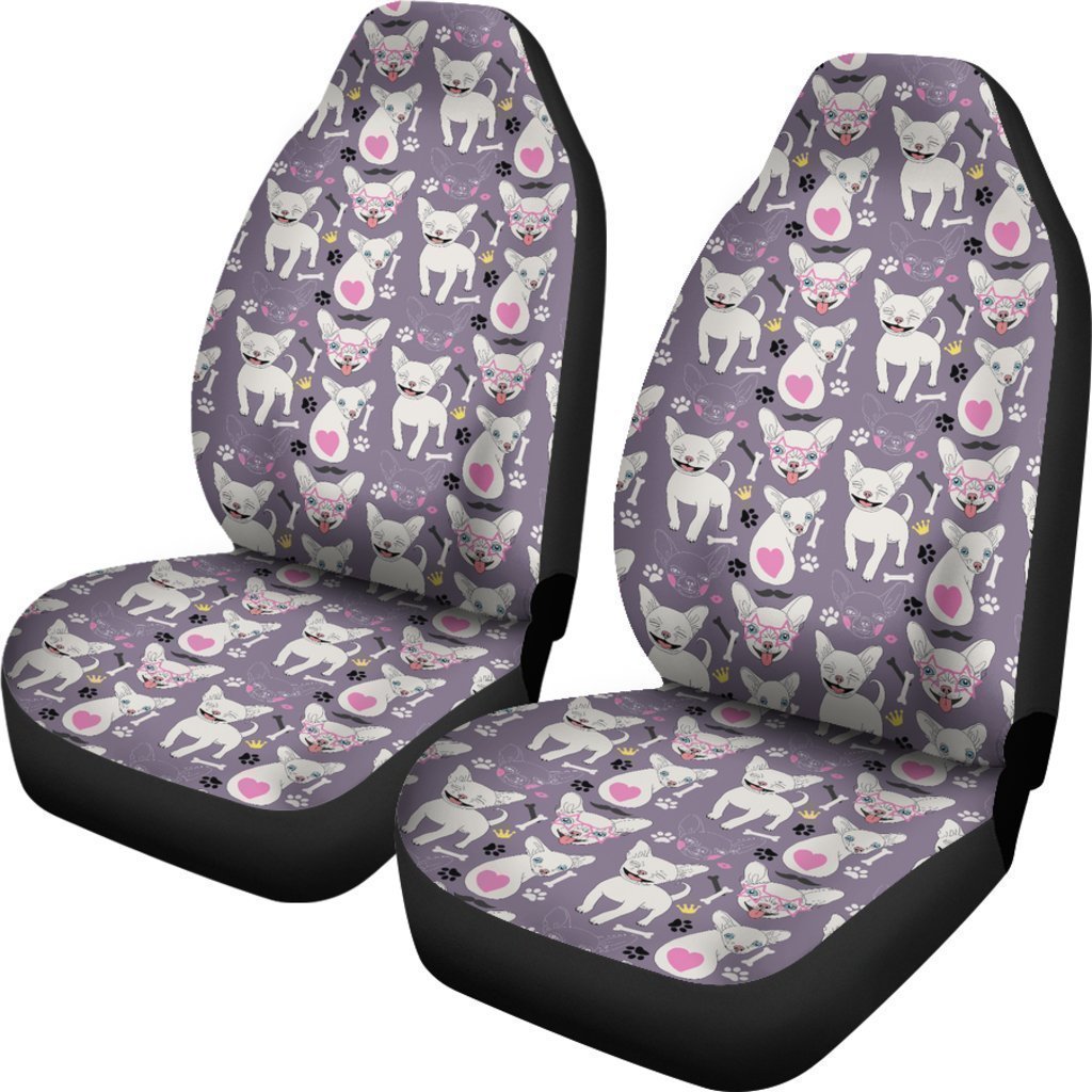 Chihuahua Print Pattern Universal Fit Car Seat Cover-grizzshop