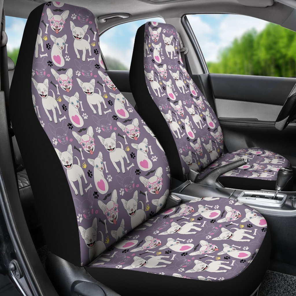 Chihuahua Print Pattern Universal Fit Car Seat Cover-grizzshop